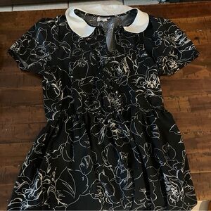 Unique Vintage Black and White Ruffled Sundress